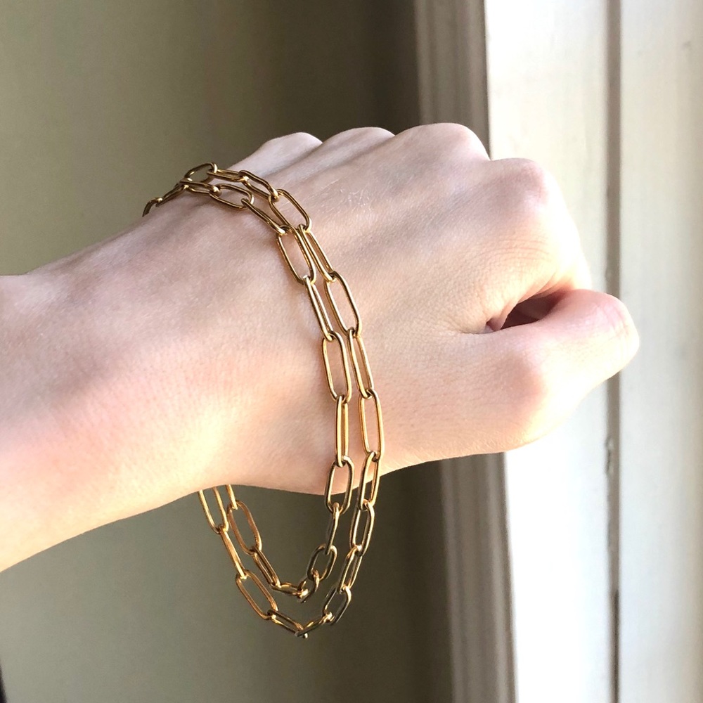 Paperclip Chain 14k Gold Necklace